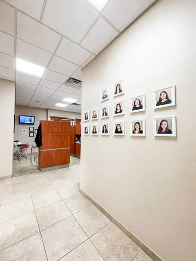 back hallway leading to the dental operatories at Sandia View Family Dental